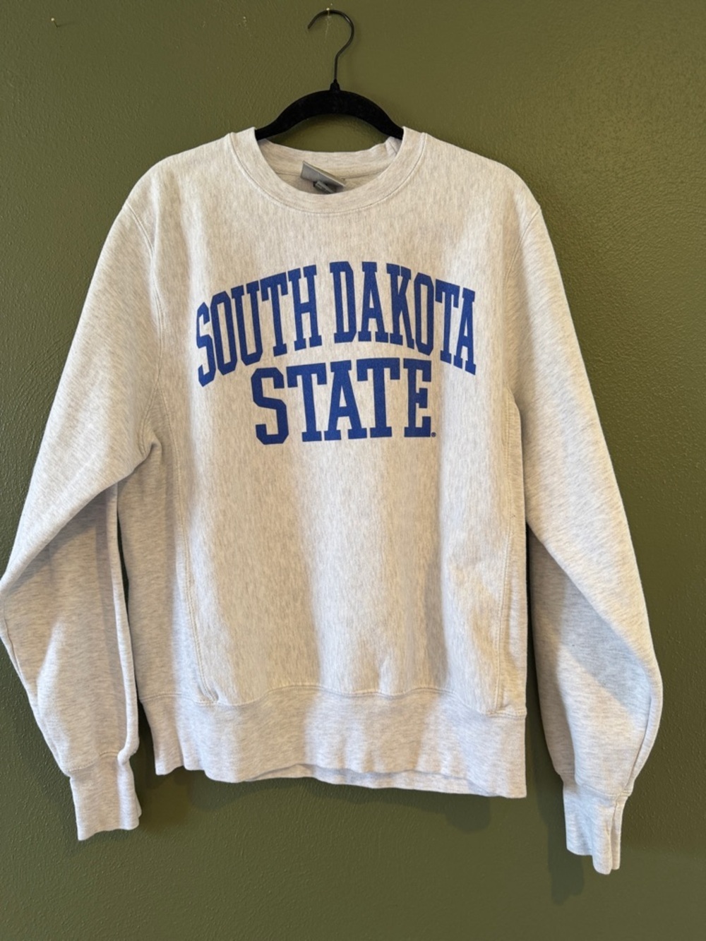 J. America cozy grey sweatshirt with South Dakota State print
